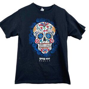 Yazbek Men's Graphic T-Shirt Medium Black Sugar Skull Riviera Maya Mexico